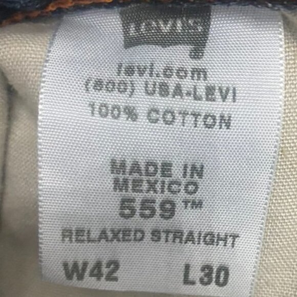 Levi's Men's Dark Wash 559 Relaxed Straight Jeans - Picture 6 of 13